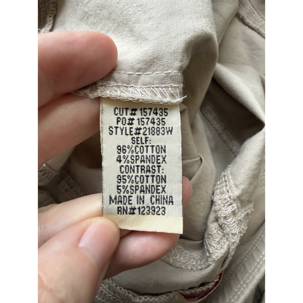Wearables XCVI Clarissa Stretch Poplin Cargo Short Size Medium Beige Pull On - Picture 5 of 7